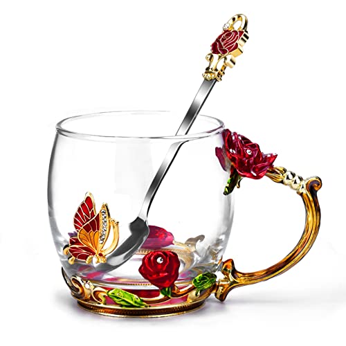 OEAGO Gifts for Mom Women Mothers Day Valentines Day Gifts Glass Coffee Enamels Mug Best Birthday Valentine's for Her Girl...