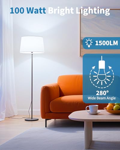 TJOY 6 Pack LED Light Bulbs, 100 Watt Equivalent A19 Lightbulbs, 15W 5000K Daylight White, Bright Energy Efficient LED Bul...