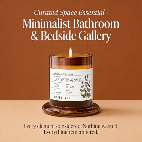 Eucalyptus & Alpine Sage Candle, 10oz Non Toxic Soy Candle in Clear Bell Jar, 55-Hour Clean Burn | Mountain Fresh Aromathe...