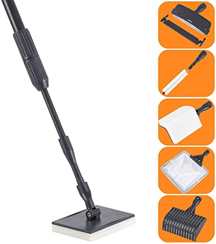hygger Carbon Fiber 6 in 1 Aquarium Cleaning Tool Kit Al-gae Scraper Scrubber Pad Sponge Telescopic Handle Fish Tank Brush...