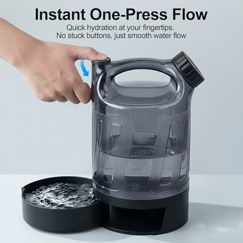 Portable Dog Travel Water Bottle 84 oz, Large Dog Water Bottle Bowl Dispenser, Leak Proof Pet Water Bottle for Dogs, Campi...