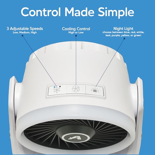Arctic Air Ice Jet X3 Portable Air Cooler,Dual Mist Modes, Up to 8-Hour Cooling Time, 3-Speed Portable Cooler with Adjusta...