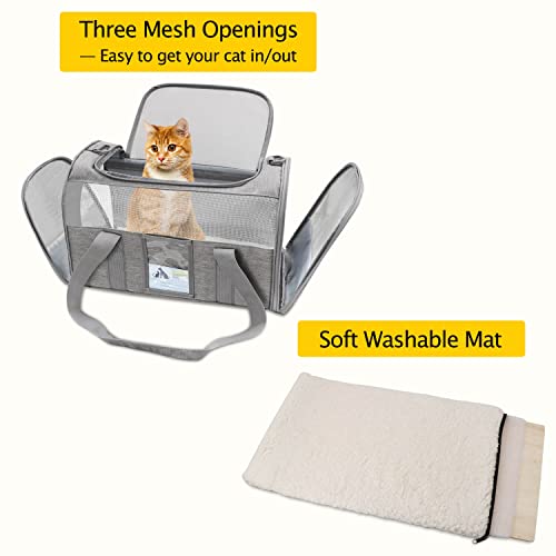 Refrze Cat Carrier for Large Cats 20 lbs, Medium Cat Under 25 lbs, Dog Carriers for Small Dogs, Soft Travel Pet Carrier fo...