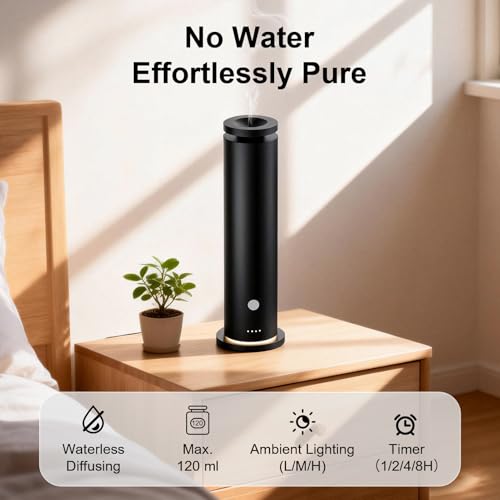 NoxLumina Waterless Scent Diffuser Starter Kit with 5 Essential Oils, Luxury Hotel-Class 1500 Sq Ft Coverage Aromatherapy ...