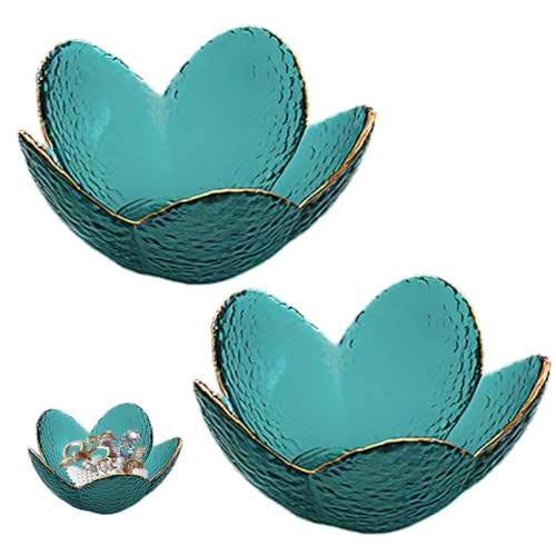 2 PCS Trinket dish Glass Jewelry Tray Flower Ring dish Exquisite Room Decor Vanity Storage Tray Room Decor Aesthetic Cute ...
