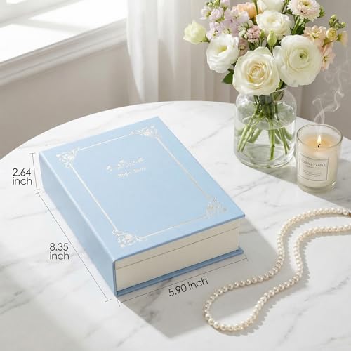 CASEGRACE Jewelry Box Organizer PU Leather Diary Jewelry Box with Magic Book Design Jewelry Case for Earrings Bracelet Nec...