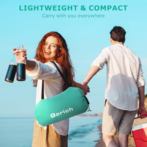 Gorich Portable Beach Tent for 3/4-5/6-7 Person with UPF 50+ UV Protection, Lightweight & Foldable Sun Shelter with 5 Sand...