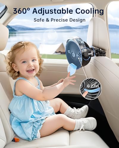 SWEETFULL Misting Stroller Fan – Portable Baby Fan with Spray Cooling, 4 Speeds, Quiet Rechargeable Fans for Travel, Outdo...