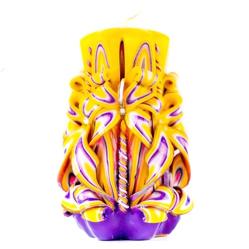 Carved Candle Artisan, Handcrafted Decorative Dipped, Home Decor, Fancy Unique Birthday Gift, New Year, Large, Thanksgivin...