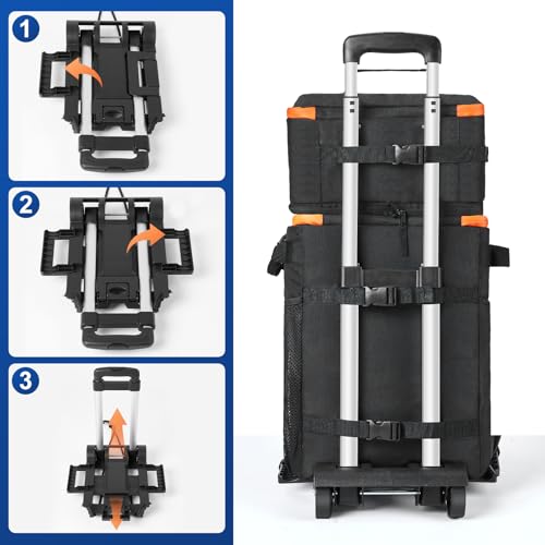 Odoland 72 Can Rolling Cooler Bag with Wheels & Handle, Collapsible Insulated Ice Chest for Beach, Camping & Tailgating - ...