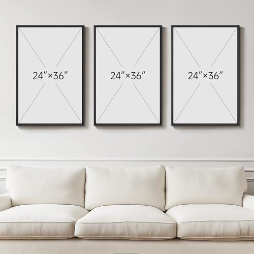 Large Framed Abstract Nature Landscape Wall Art for Living Room, Set of 3 Modern Canvas Prints Paintings Artwork for Wall...