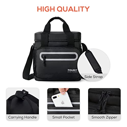 TOURIT Large Lunch Bag 14L Insulated Lunch Box Lunch Cooler for Men Women Work, Black