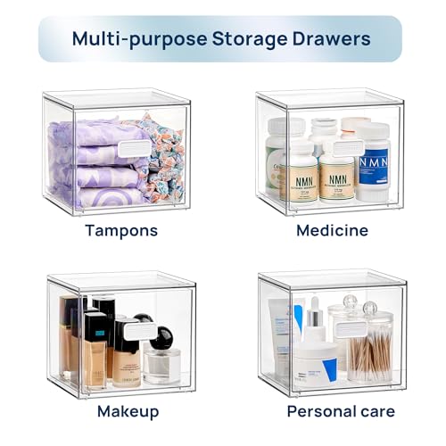 Vtopmart Disposable Facial Towels Holder,Clear Storage Drawer Compatible with Clean Skin Club Towel XL,Acrylic Box Hold 50...