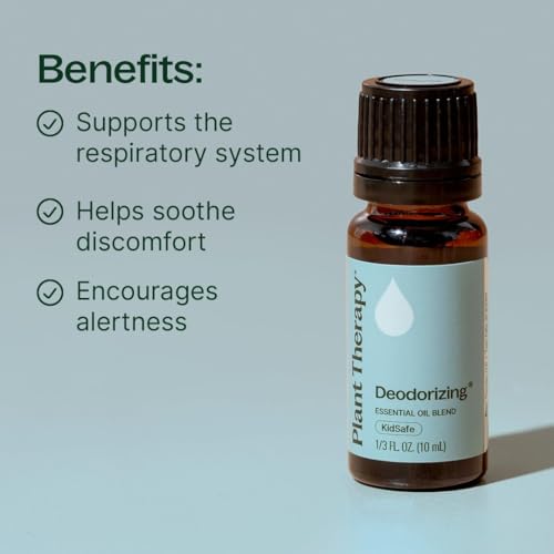 Plant Therapy Deodorizing Essential Oil Blend, 10 mL (1/3 oz), Pure Essential Oils, Undiluted, Therapeutic Grade, Ideal fo...