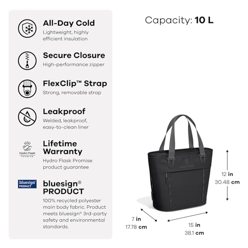 Hydro Flask Carryout Tote - Insulated Tote Bag - 10 L Capacity in Harbor Blue