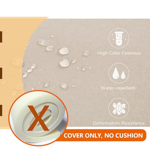 Oslimea Outdoor Cushion Covers Replacement 24x24x5 Waterproof Patio Furniture Cushion Seat Cover 2 Pack Removable Chair Pa...