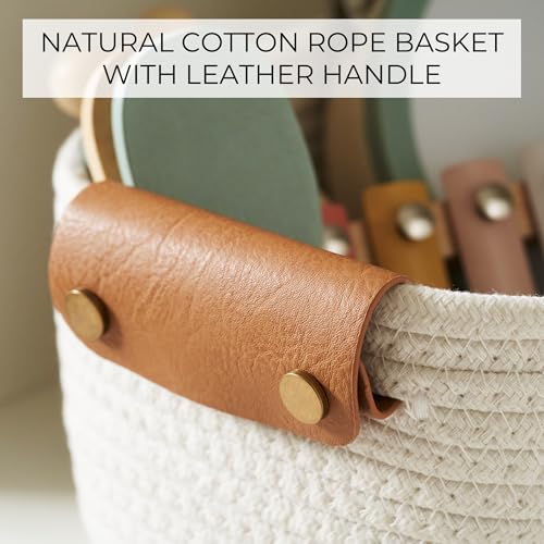Beautiful Storage Basket Set of 5 - Sturdy Cotton Rope Baskets for Shelves Are Perfect for Organizing Your Home - Quality ...