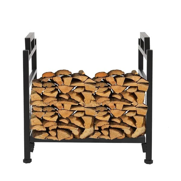 Wrought Iron Log Rack, Firewood Storage Holder, Heavy Duty Log Bin, Fireside Log Carrier For Fireplace Stove Accessories Christmas Pattern