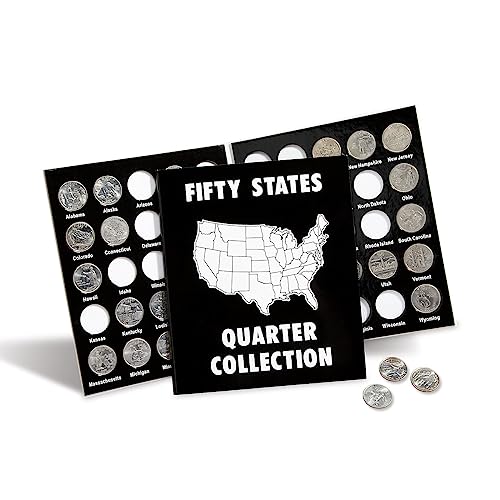 Current Collector 50 States Quarter Album - 1999-2009 Hard Cover United States Coin Collection Holder & Display Book, Amer...