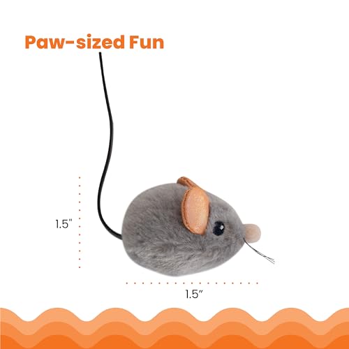 Catstages Squeak Squeak Mouse Cat Toy with Touch-Activated Sound & Catnip, Gray