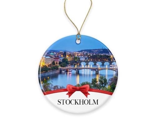 Stockholm Christmas Ornament, Christmas Ornaments Travel Souvenir Collection Gift for Family, Christmas Tree Ornament City...