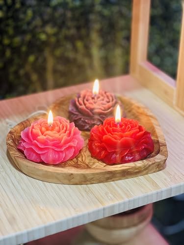 Peony Flower Shaped Candle with Scent, Soy Wax Blend Aromatherapy Candle, Gift Candle, Gifts for Women, Candles for spa, S...