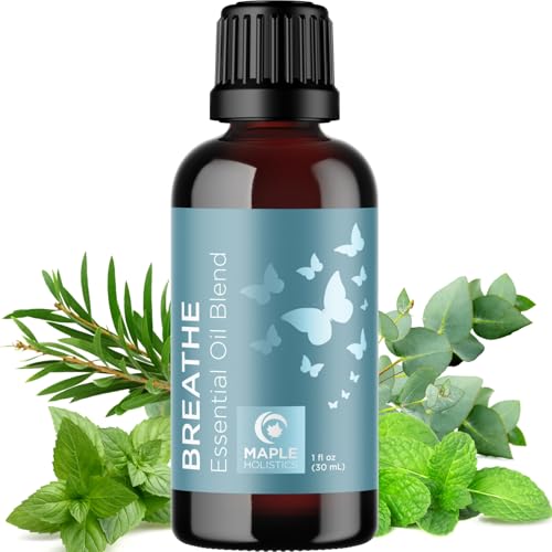 Breathe Essential Oil for Diffuser - Invigorating and Refreshing Breathe Essential Oil Blend with Eucalyptus Peppermint Te...