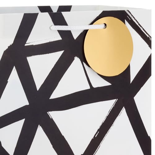 Hallmark Assorted Black and White Gift Bags (8 Bags: 4 Medium 9", 4 Large 13") for Valentine's Day, Weddings, Graduations,...