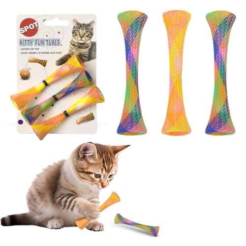 SPOT Kitty Fun Tubes Cat Toy | Bouncy Cat Toy with Catnip Inside for Cats and Kittens to Bite, Swat and Chase | Interactiv...