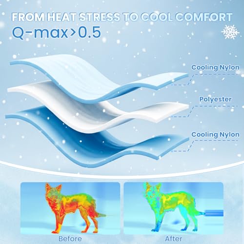 Mora Pets Premium Cooling Blanket for Dogs, Q-MAX>0.5 Washable Breathable Cooling Mat, Lightweight Soft Summer Pet Throw B...