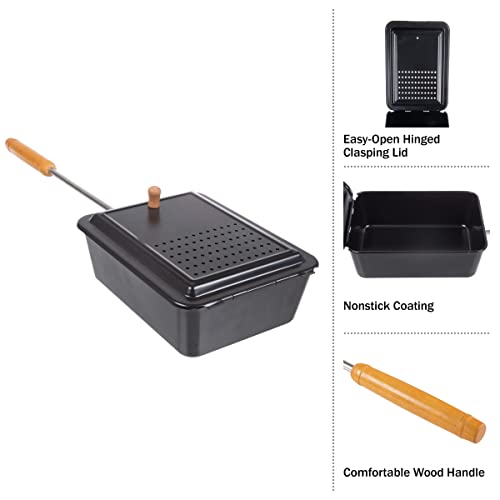 Campfire Popcorn Popper - Old Fashioned Popcorn Maker with Nonstick Finish and Extended Handle - Camping Gear and Campfire...