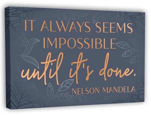 Nelson Mandela Motivational Wall Art – Framed Canvas Poster 10 x 16.5 Inch for Office, Bedroom & Living Room – Inspiration...