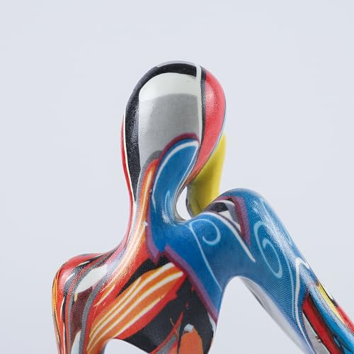 BrownLove 3pcs Hip hop Human Body Abstract Art Decoration, Modern White Art Resin Statue Room Office Shelf Bookcase Decora...