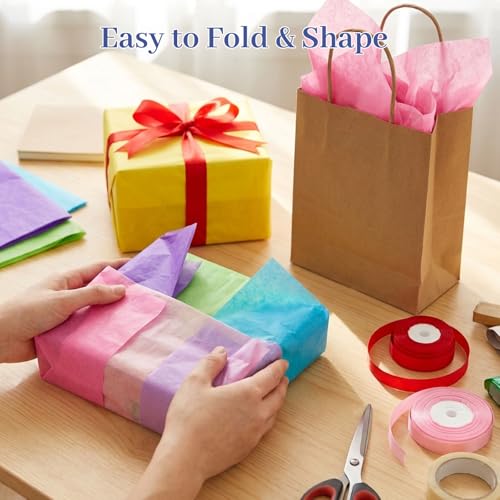 Shindel 120 Sheets Tissue Paper, 20x14 Inch Gift Wrapping Paper Bulk for DIY Crafts Gift Box Wrapping 20 Colors