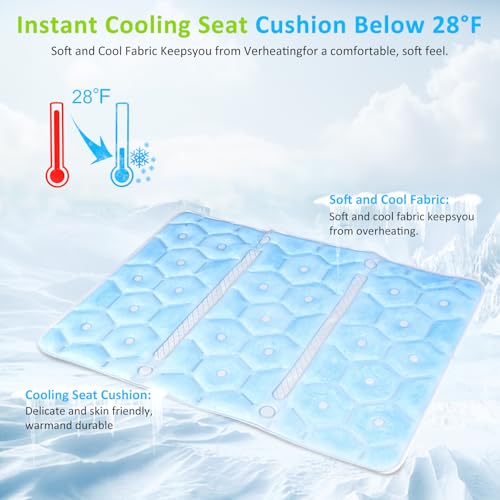 Laokiiy Cooling Seat Cushion, Y28°F Desk Chair Cushion Reusable Ice Mat with PCM Cooling Mat Technology, No Condensation, ...