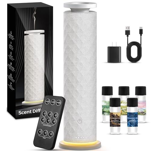 Hotel Scent Diffuser Starter Kit - 1000 Square Feet,7 Ambient Light Settings, Includes 5 Essential Oils for Hotel Aromathe...