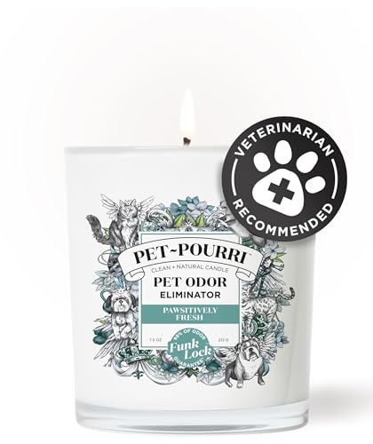 Pet-Pourri Pawsitively Fresh Pet Odor Deodorizer Candle, Burns Up to 45 Hours, Aromatherapy & Air Freshener with Essential...