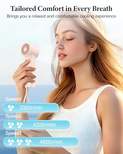bossdeng Portable Handheld Fan with Power Bank(High-Speed),3 IN 1 USB Rechargeable Mini Personal Fan with Flashlight,Small...