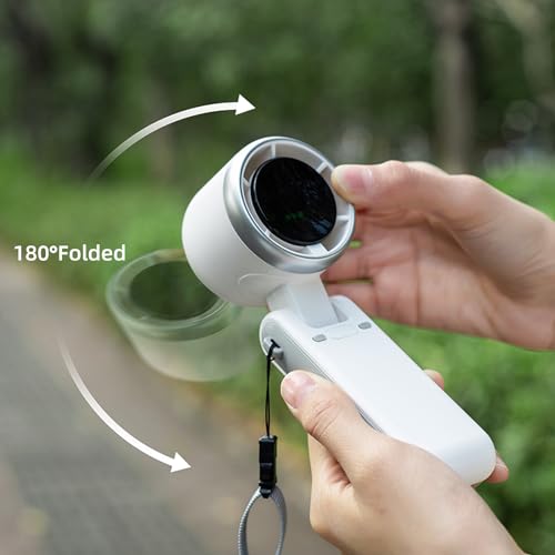 Turbo Mini Portable Fan, 3600mAh Rechargeable Battery Operated with LED Display, 180 Foldable 3 in 1 Personal Small Fan wi...