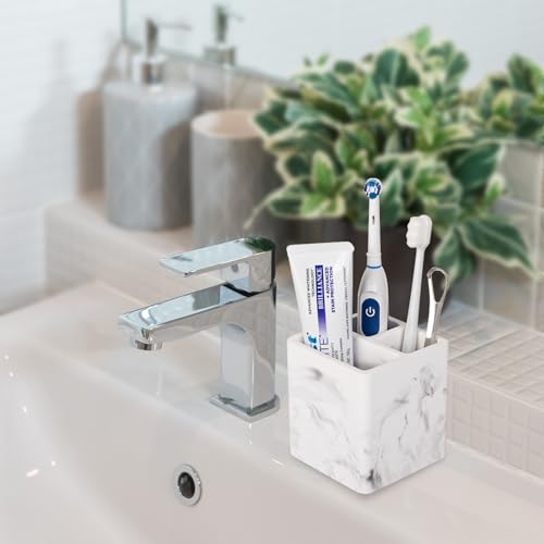 Diatomite Toothbrush Holders for Bathrooms, Electric Toothbrush and Toothpaste Holder 3 Slots Tooth Brush Organizer for Ba...