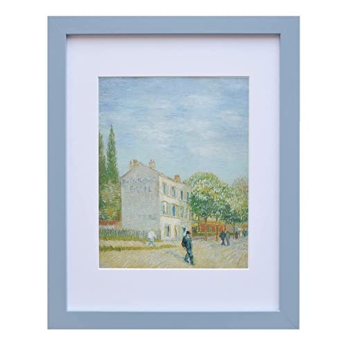 Muzilife 8x10 Wood Picture Frame with Real Glass Cover, Blue Photo Frame Display Pictures 5x7 with Mat or 8x10 Without Ma...