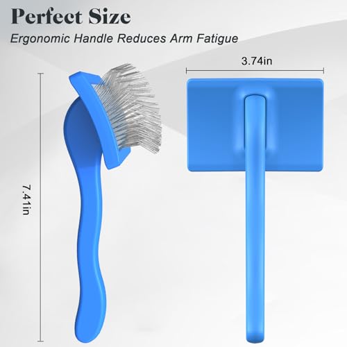 2PCS Slicker Brush for Dogs & Pet Comb,Professional Dog Grooming Brush (Goldendoodles,Poodles,Labradoodles) with Extra Lon...