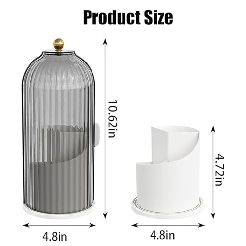 Concealed Toothbrush Holder, Rotating Bathroom Organizer Countertop, Toothbrush Holders with Cover, Bathroom Counter Organ...