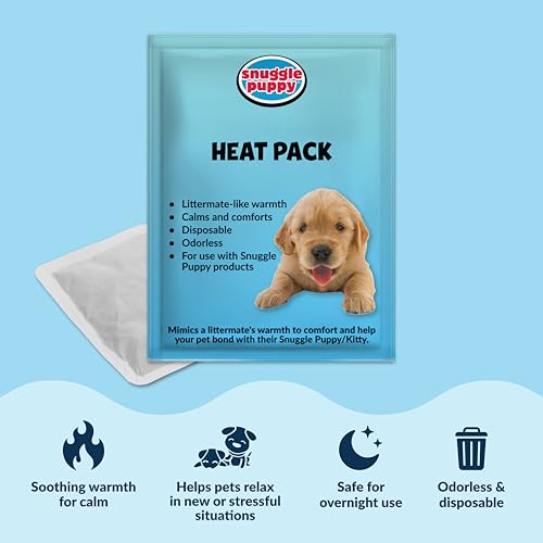 Snuggle Puppy Original Heartbeat Puppy Toy with Real-Feel Pulse & Heat Pack, Calming Sleep Aid for Puppy Anxiety, Crate Tr...