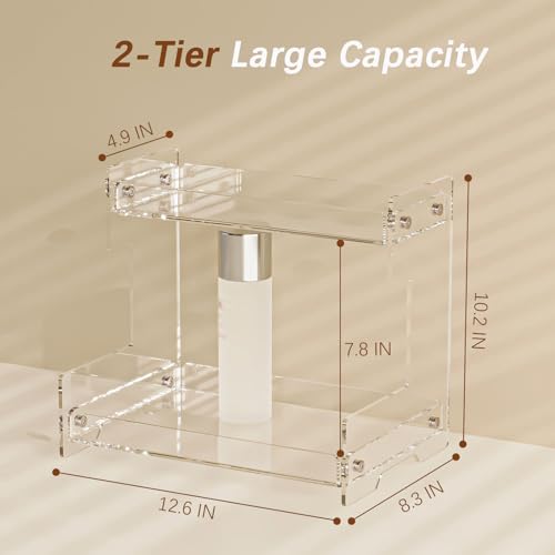 Acliys Bathroom Counter Organizer Countertop 2 Tier Storage Acrylic Corner Makeup Organizer for Perfume Stand, Vanity Hold...