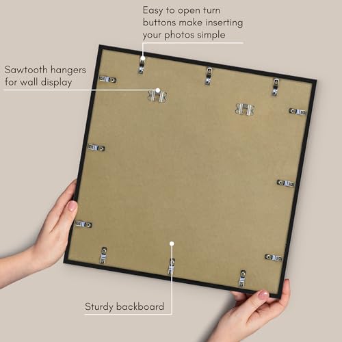 Americanflat 20x20 Picture Frame with Polished Plexiglass - Use as 8x10 Frame with Mat or Display 20x20 Photo Without Mat...