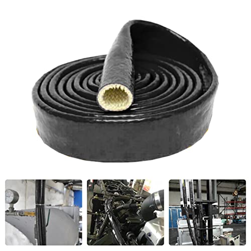 Insulation Heat Shielded Fire Thermo Armor Fire Sleeve Silicone Coated Fiberglass Heat Protection for Automotive Hose Line...