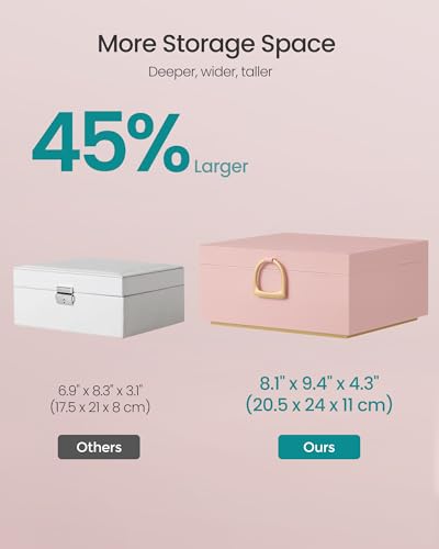 SONGMICS 2-Layer Jewelry Box, Jewelry Organizer with Handle, Removable Jewelry Tray, Jewelry Storage, Floating Effect, 8.1...