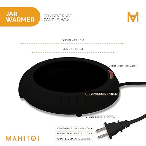 Durable Heavy Portable Large Warmer Safe Plate for Candle Jar & Mug Warmer, Space Black Pack
