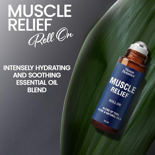 Muscle Relief Essential Oil Roll-On 10 ml - Pure & Natural Prediluted Blend for Sore Muscles, Aches & Recovery - Easy Roll...
